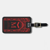 Gothic Cathedral Red Black Vampire Monogram ラゲッジタグ (正面横)