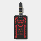 Gothic Cathedral Red Black Vampire Monogram ラゲッジタグ (正面縦)