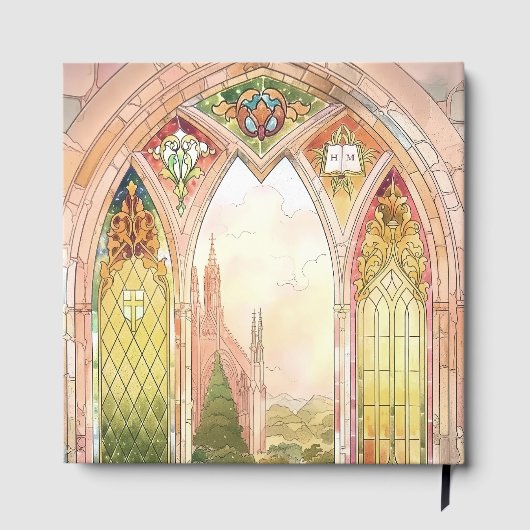 Gothic Cathedral Stained Glass Wedding ゲストブック (裏面)