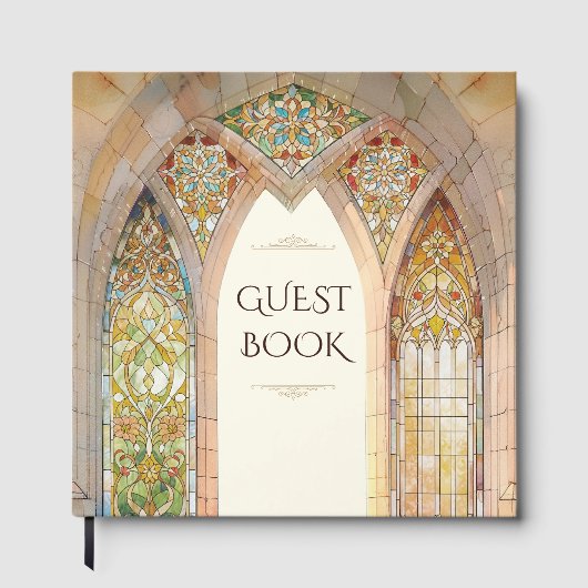 Gothic Cathedral Stained Glass Wedding ゲストブック (正面)