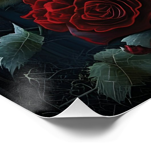 Gothic Cemetery Rose Garden ポスター (コーナー)