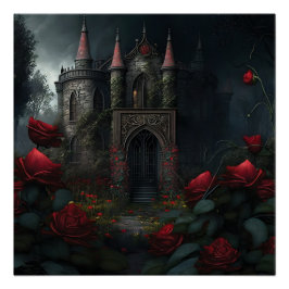 Gothic Cemetery Rose Garden ポスター