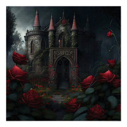 Gothic Cemetery Rose Garden ポスター (正面)