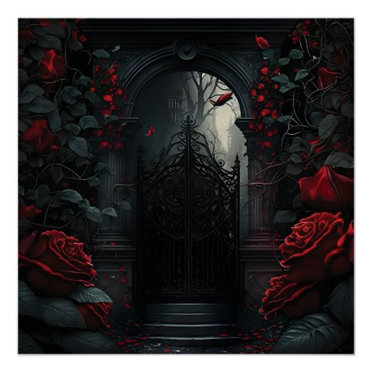 Gothic Cemetery Rose Garden ポスター (正面)