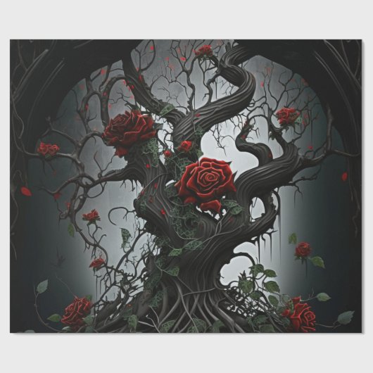 Gothic Cemetery Rose Garden ラッピングペーパー (フラット)