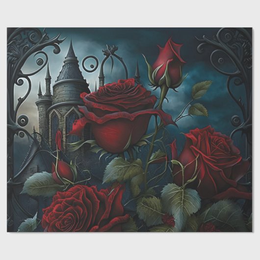 Gothic Cemetery Rose Garden ラッピングペーパー (フラット)