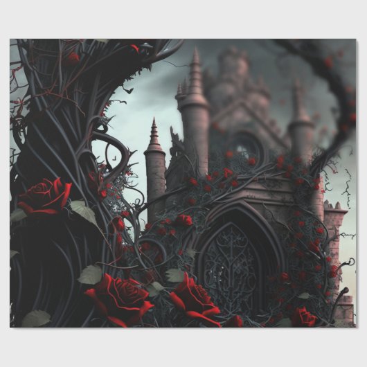 Gothic Cemetery Rose Garden ラッピングペーパー (フラット)