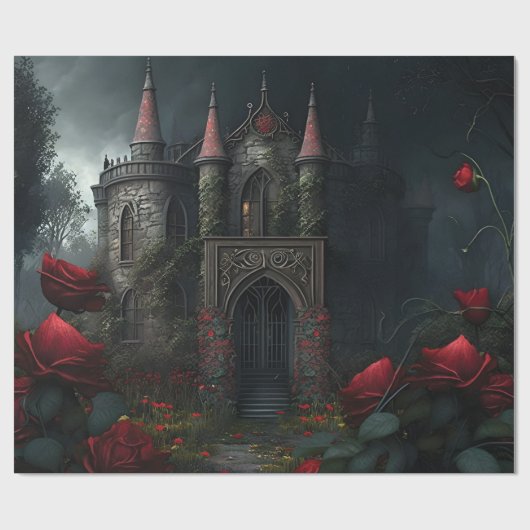 Gothic Cemetery Rose Garden ラッピングペーパー (フラット)