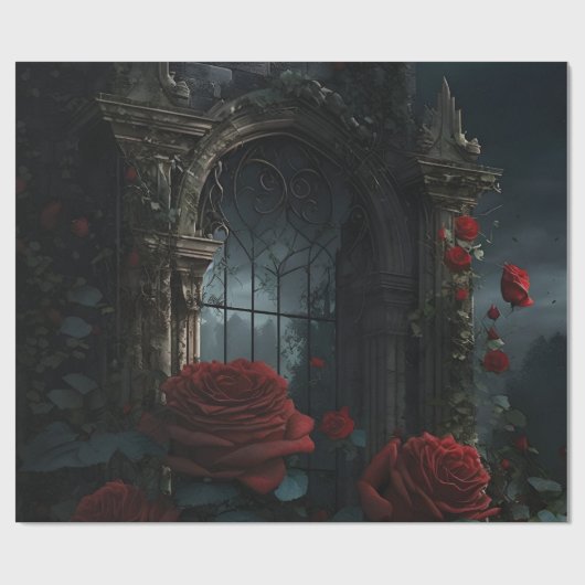 Gothic Cemetery Rose Garden ラッピングペーパー (フラット)
