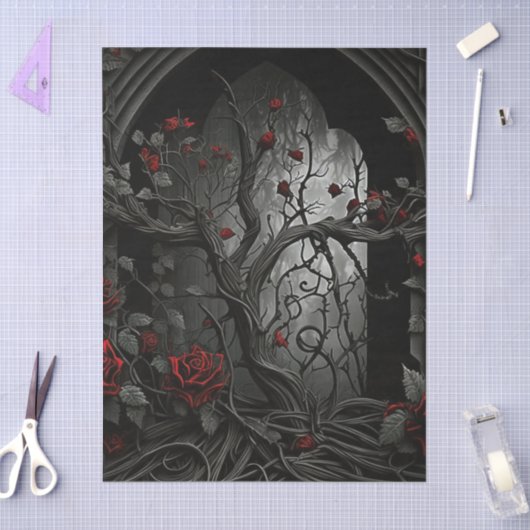 Gothic Cemetery Rose Garden 薄葉紙 (クラフト)