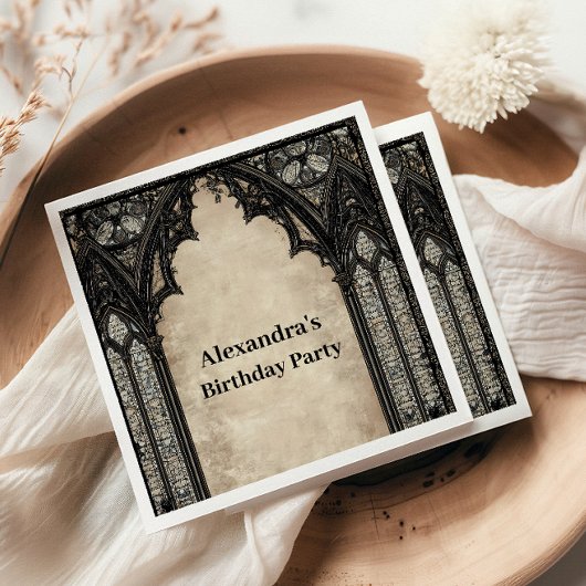 Gothic Chandelier Midnight Birthday スタンダードカクテルナプキン