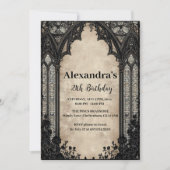 Gothic Chandelier Midnight Birthday 招待状 (正面)