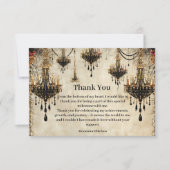Gothic Chandelier Roses Birthday サンキューカード (正面)