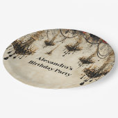 Gothic Chandelier Roses Birthday ペーパープレート (アングル)