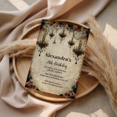 Gothic Chandelier Roses Birthday 招待状