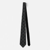 Gothic Charcoal Black Damask Raven ネクタイ (正面)