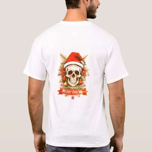 Gothic Cheer: Death Skull Merry Christmas Tシャツ (裏面)