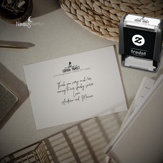 Gothic Chic Family Return Address Stamp セルフインキングスタンプ
