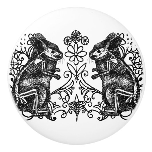 Gothic Chinchilla Anatomy Ceramic Knob セラミックノブ (正面)