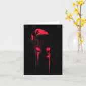 Gothic Christmas Nge Horror Cat Santa Hat Witchy X カード (黄色い花)