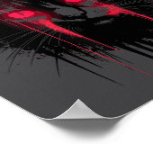 Gothic Christmas Nge Horror Cat Santa Hat Witchy X ポスター (角)