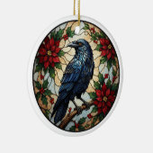 Gothic Christmas Raven Poinsettia Ceramic Ornament セラミックオーナメント (右)