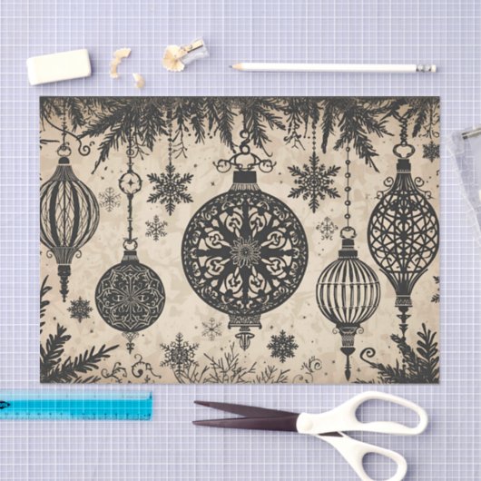 Gothic Christmas Tissue Paper Decoupage 薄葉紙 (クラフト)