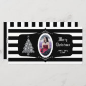 Gothic Christmas Tree With Cameo Photo Card シーズンカード (正面/裏面)
