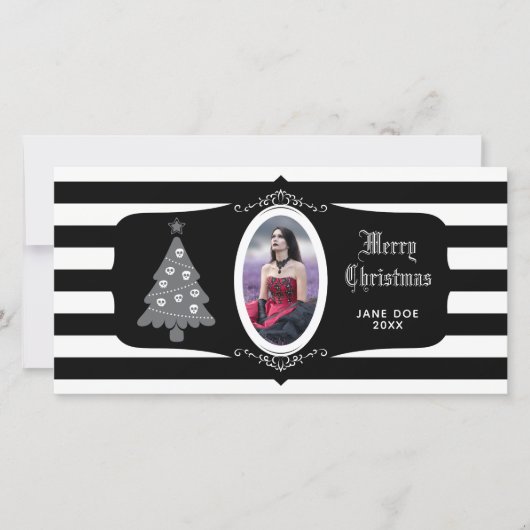 Gothic Christmas Tree With Cameo Photo Card シーズンカード (正面)