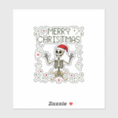 Gothic Christmas Ugly Skull Rock Christmas T-Shirt シール (シート)