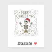 Gothic Christmas Ugly Skull Rock Christmas T-Shirt シール (シート)