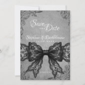 Gothic Coquette Black Lace Bow Photo Save The Date セーブザデート (正面)