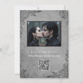Gothic Coquette Black Lace Bow Photo Save The Date セーブザデート (裏面)