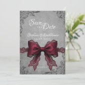 Gothic Coquette Burgundy Bow Photo Save The Date セーブザデート (スタンド正面)