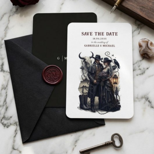 Gothic Couple Dark Western Save The Date セーブザデート