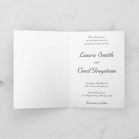 Gothic Couple Horror Wedding 招待状 (内部)