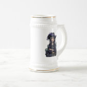 Gothic Cowgirl Floral Western Art ビールジョッキ (正面右)