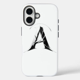 Gothic Cracked Initial A Phone Case - Dark Minimal iPhone 16ケース