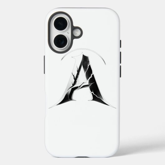 Gothic Cracked Initial A Phone Case - Dark Minimal Case-Mate iPhoneケース (裏面)