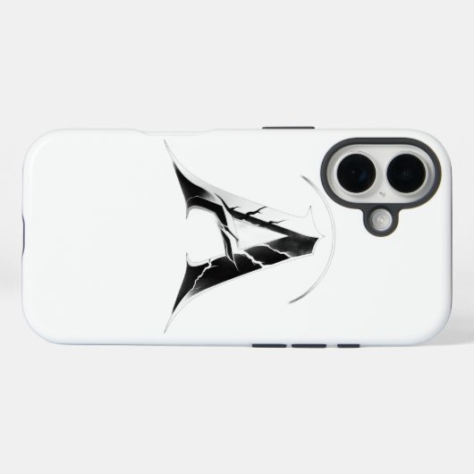Gothic Cracked Initial A Phone Case - Dark Minimal Case-Mate iPhoneケース (裏面 (横))