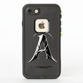 Gothic Cracked Initial A Phone Case - Dark Minimal LifeProof iPhoneケース (裏面)