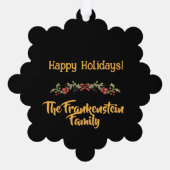 Gothic Creepy Snowman And Christmas Tree オーナメントカード (裏面)