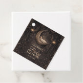 Gothic Crescent Moon Stars Baby Shower フェイバータグ (インサイチュ)