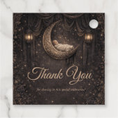 Gothic Crescent Moon Stars Baby Shower フェイバータグ (裏面)