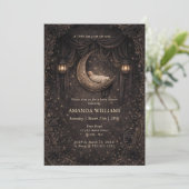Gothic Crescent Moon Stars Baby Shower Invitation (スタンド正面)