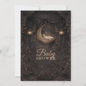 Gothic Crescent Moon Stars Baby Shower Invitation (裏面)