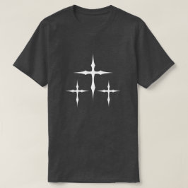 Gothic Cross T-Shirt – Minimal White Triple Cross  Tシャツ