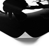 Gothic Crow F-caw-f Moon Halloween Tee  ポスター (角)