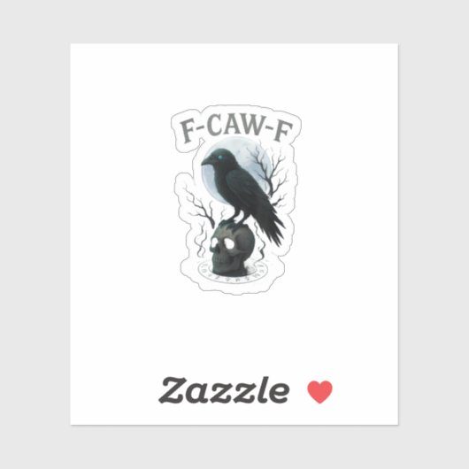 Gothic Crow F Caw F Raven Skull Halloween Graphic  シール (シート)
