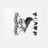 Gothic Crow F Caw F Raven Skull Halloween Graphic  フリースブランケット (正面(横))